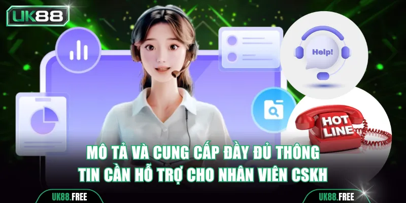 Mô tả và cung cấp đầy đủ thông tin cần hỗ trợ cho nhân viên CSKH 